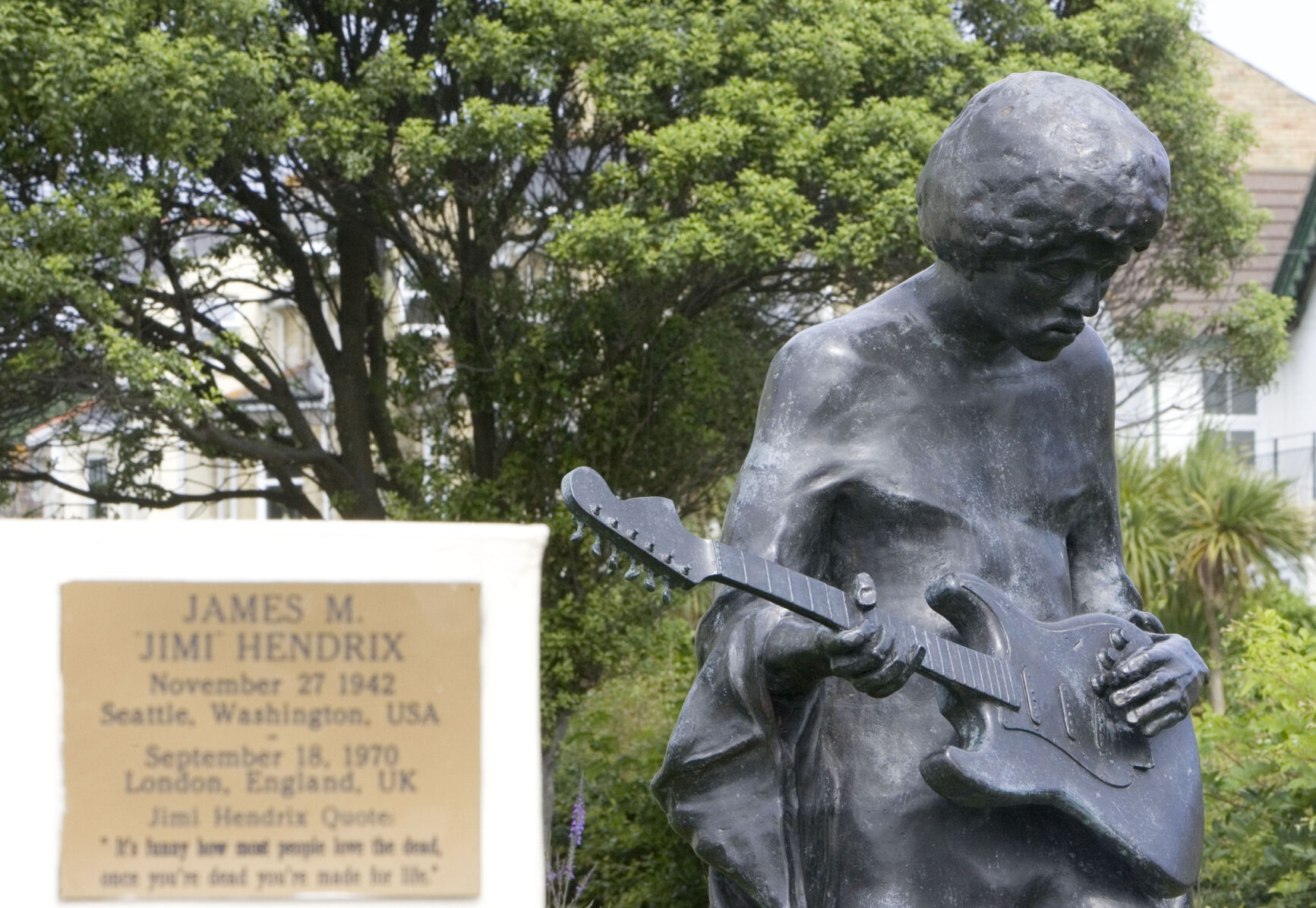 Jimi Hendrix statue in Newport, England